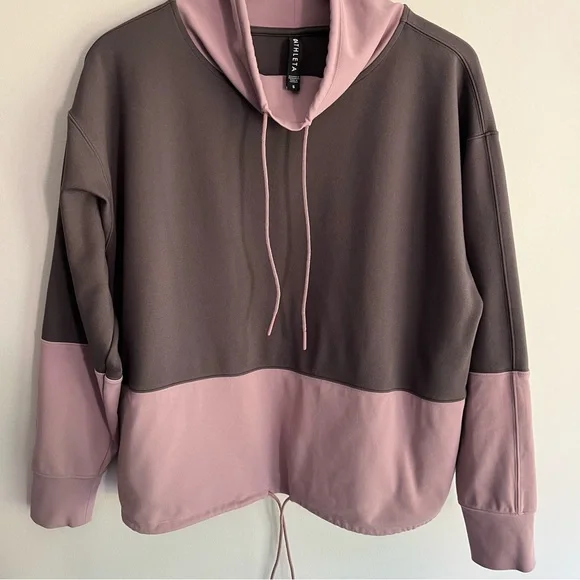 Athleta Gray and Pink Oversized Turtleneck Sweatshirt size Small - Picture 3 of 9